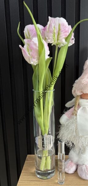 Islak yapay Lale Kırçıllı- Pembe