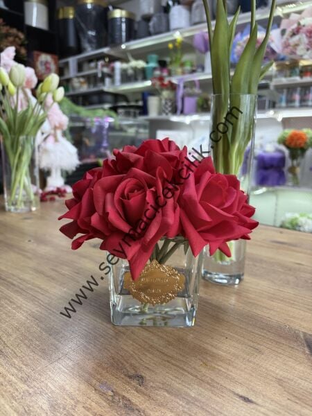 7 li ıslak Gül-  Kırmızı