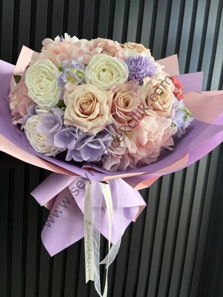 Karısık Yapay El Buketi - Lila