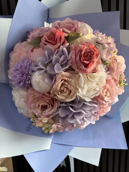 Karısık Yapay El Buketi -Bebe Mavi