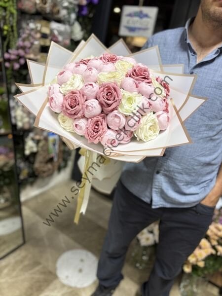 Gül Şakayık Yapay El Buketi 4