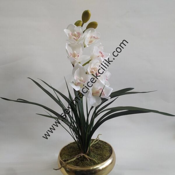Cymbidium Islak Orkide Yapay- Ücretsiz Nakliye
