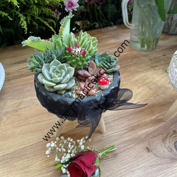 Ayaklı Saksı Siyah