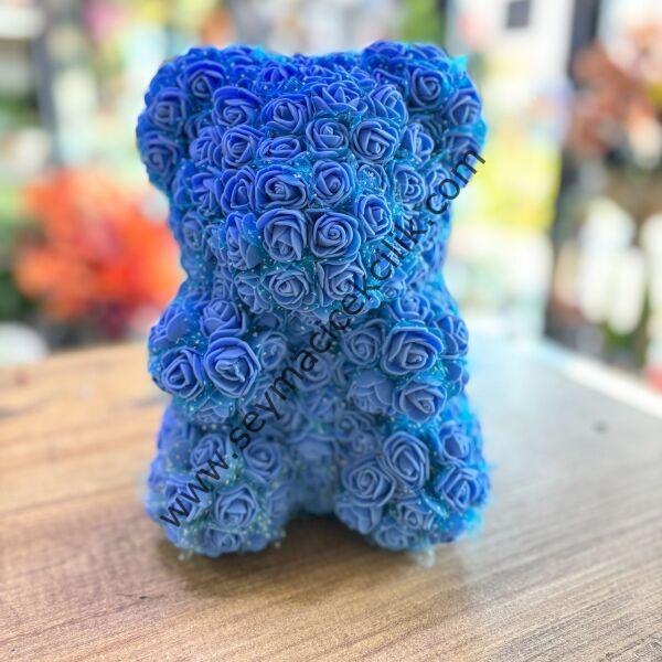 Mavi Çiçekli Ayıcık- Ücretsiz kargo