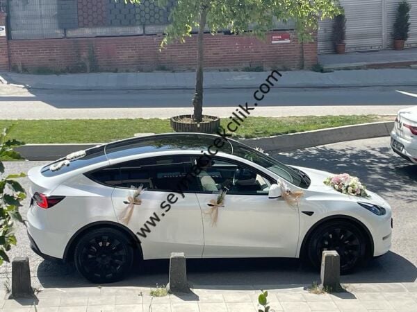 Düğün arabası sade süsleme